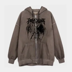 Nocturnal Drift | Winged Skeleton Hoodie