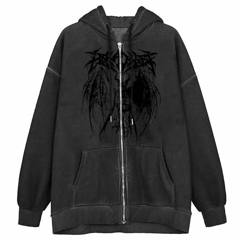 Nocturnal Drift | Winged Skeleton Hoodie