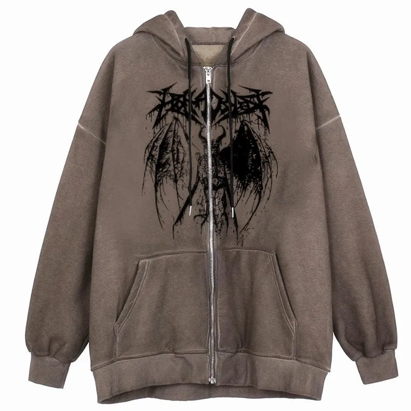 Nocturnal Drift | Winged Skeleton Hoodie