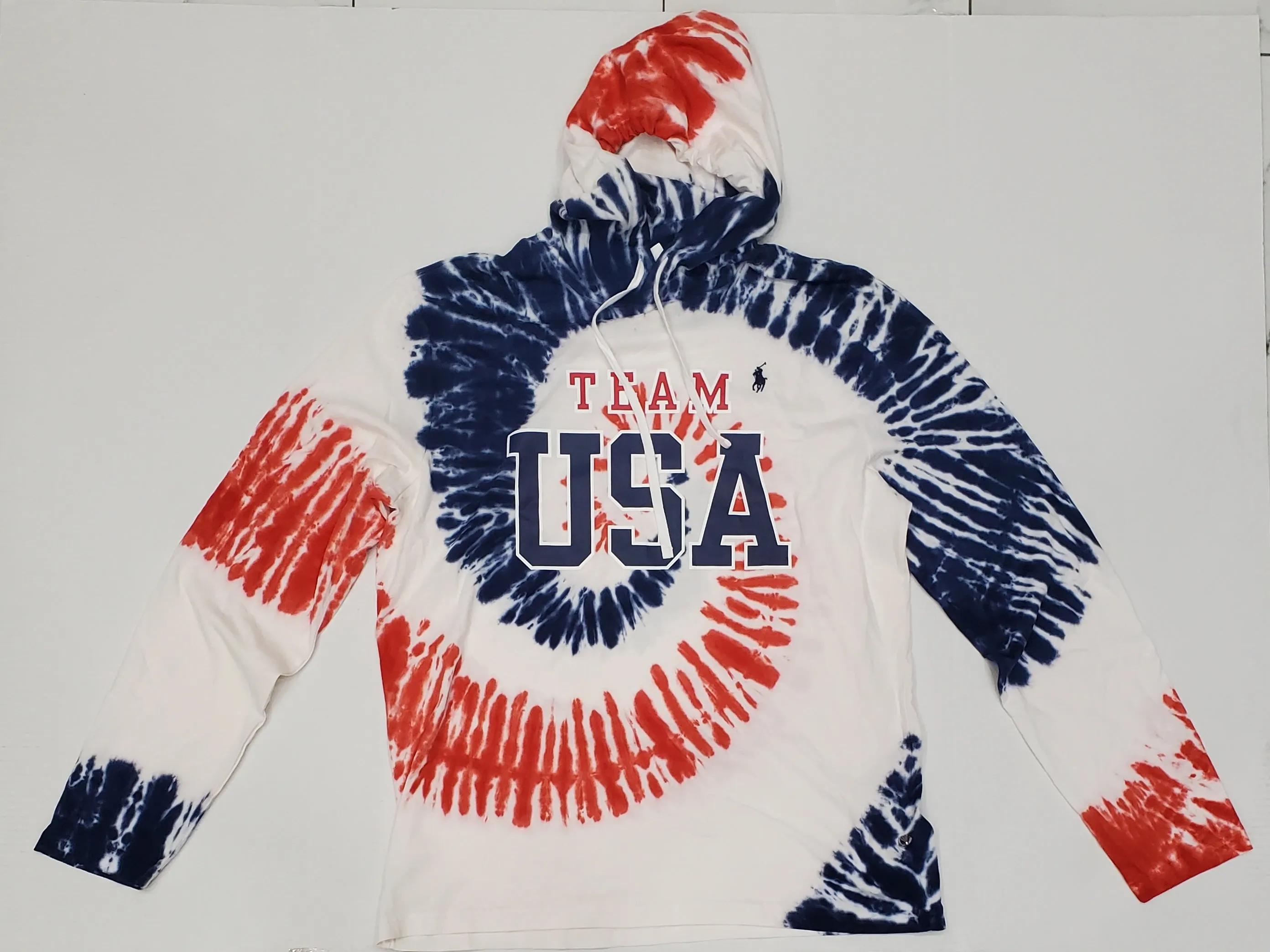 Nwt Polo Ralph Lauren Team USA Tie-Dye Long Sleeve Hoodie Tee