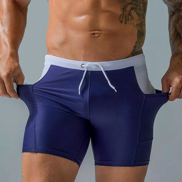 Patchwork Swim Short Trunks For Men