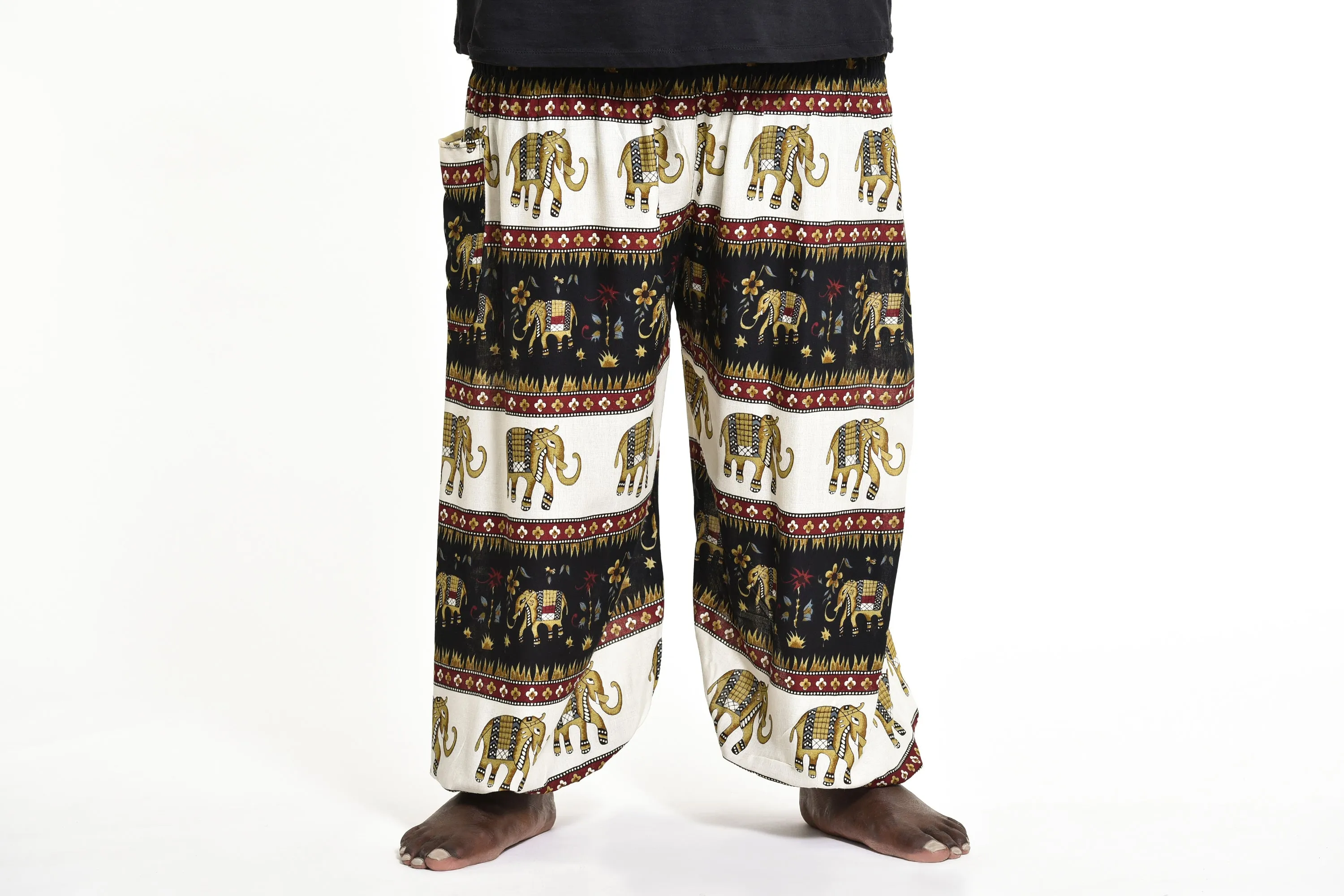 Plus Size Elephant Bliss Men's Elephant Pants in Black