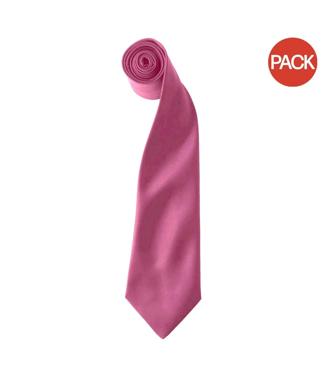 Premier Colours Mens Satin Clip Tie (Pack of 2) (Fuchsia) (One size) - UTRW6940