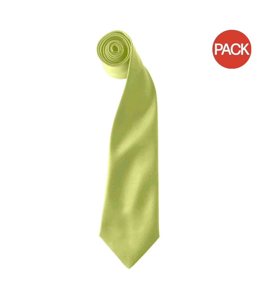 Premier Colours Mens Satin Clip Tie (Pack of 2) (Lime) (One size) - UTRW6940