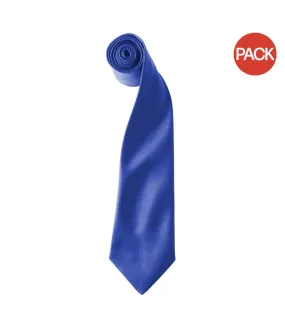 Premier Colours Mens Satin Clip Tie (Pack of 2) (One size) (Royal) - UTRW6940