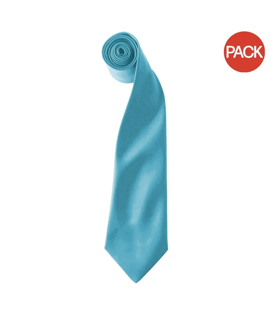 Premier Colours Mens Satin Clip Tie (Pack of 2) (One size) (Turquoise) - UTRW6940