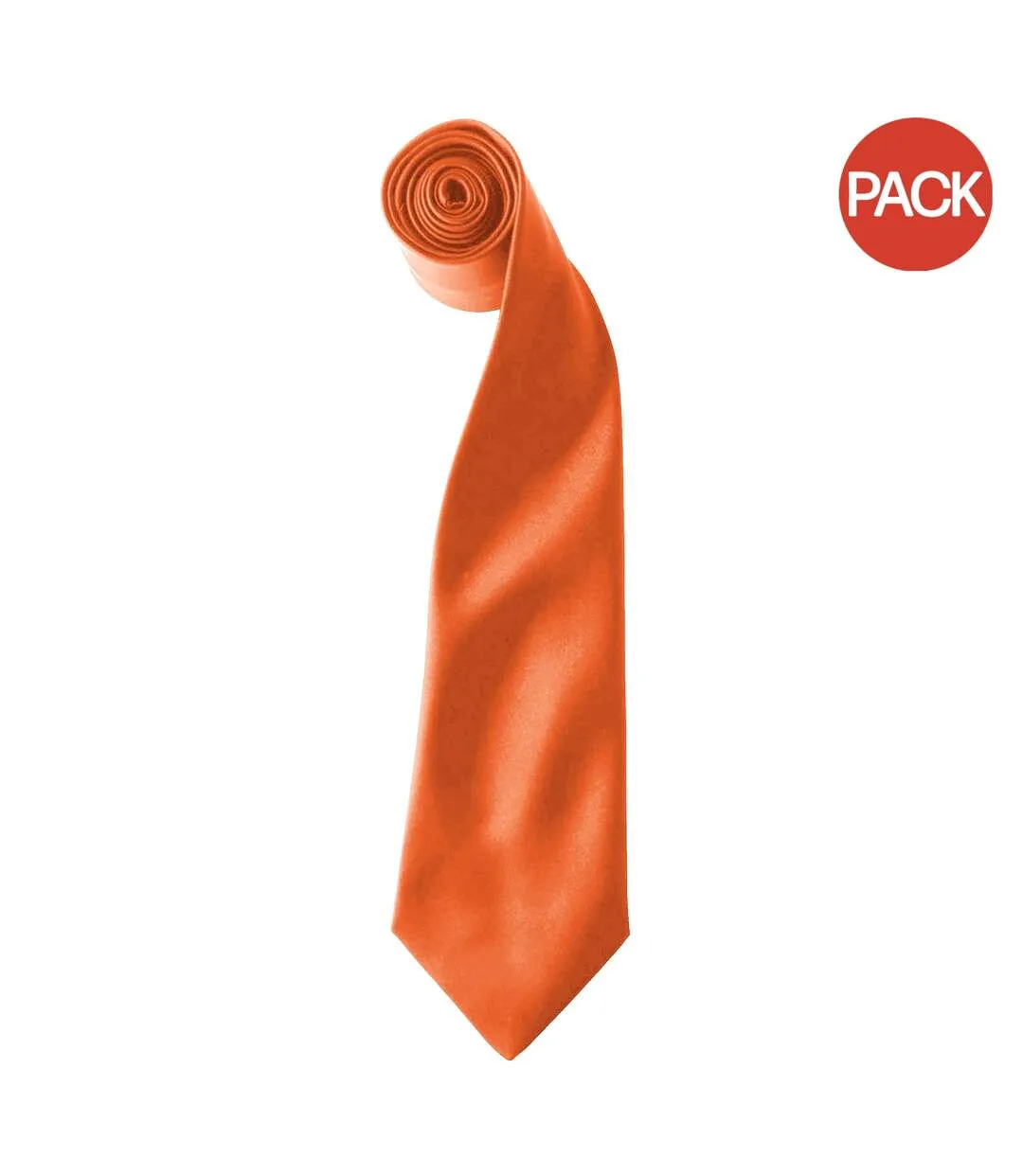 Premier Colours Mens Satin Clip Tie (Pack of 2) (Orange) (One size) - UTRW6940