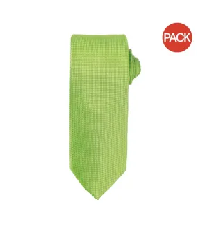 Premier Mens Micro Waffle Formal Work Tie (Pack of 2) (Lime) (One Size) - UTRW6942