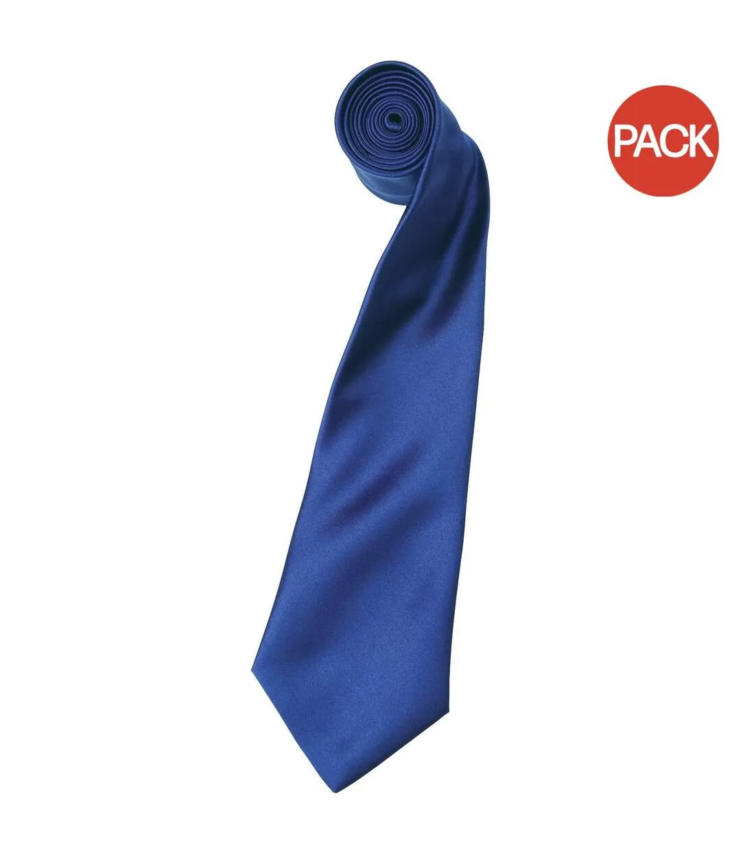 Premier Mens Plain Satin Tie (Narrow Blade) (Pack of 2) (Marine Blue) (One Size) - UTRW6934