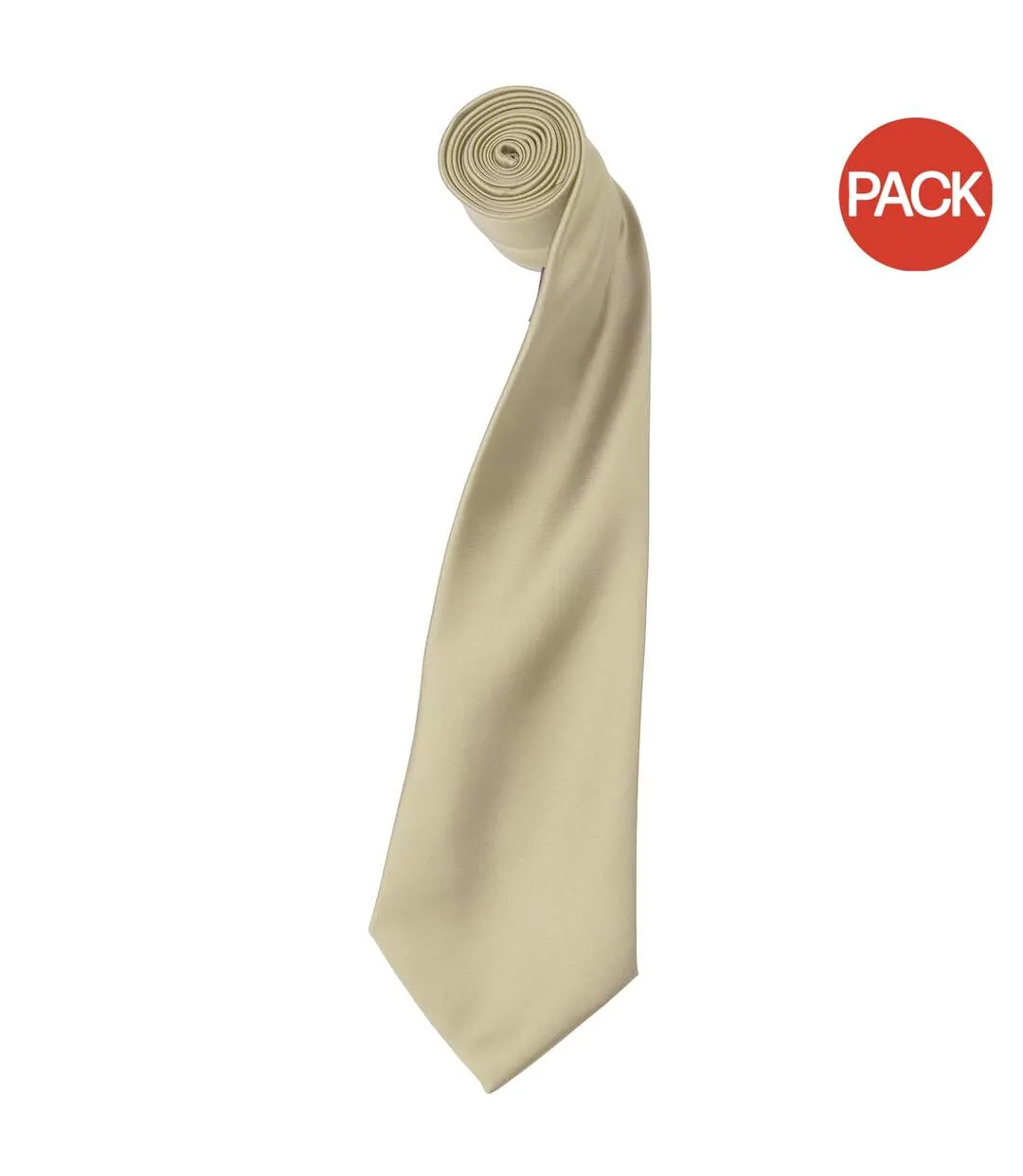 Premier Mens Plain Satin Tie (Narrow Blade) (Pack of 2) (Natural) (One Size) - UTRW6934