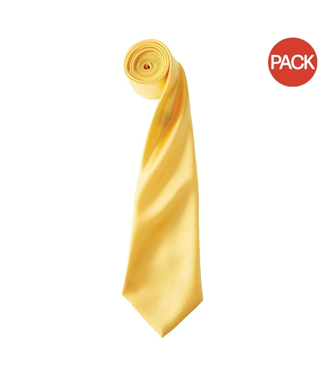 Premier Mens Plain Satin Tie (Narrow Blade) (Pack of 2) (Sunflower) (One Size) - UTRW6934