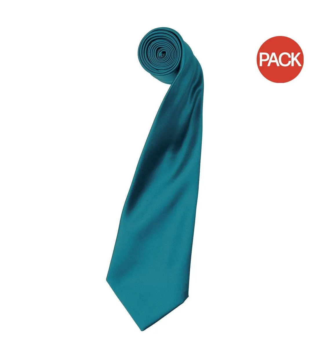 Premier Mens Plain Satin Tie (Narrow Blade) (Pack of 2) (Teal) (One Size) - UTRW6934