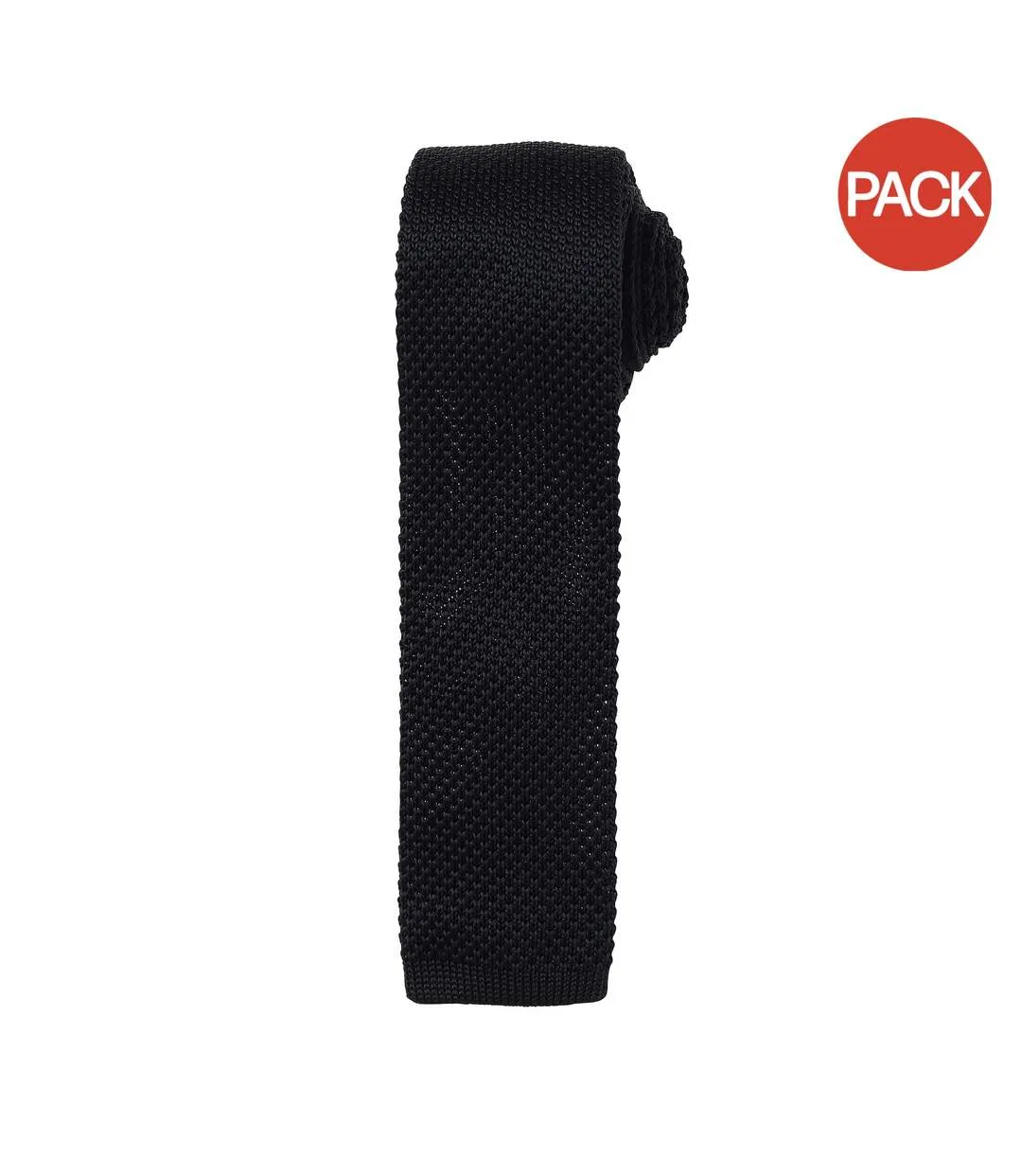 Premier Mens Slim Textured Knit Effect Tie (Pack of 2) (Black) (One Size) - UTRW6946