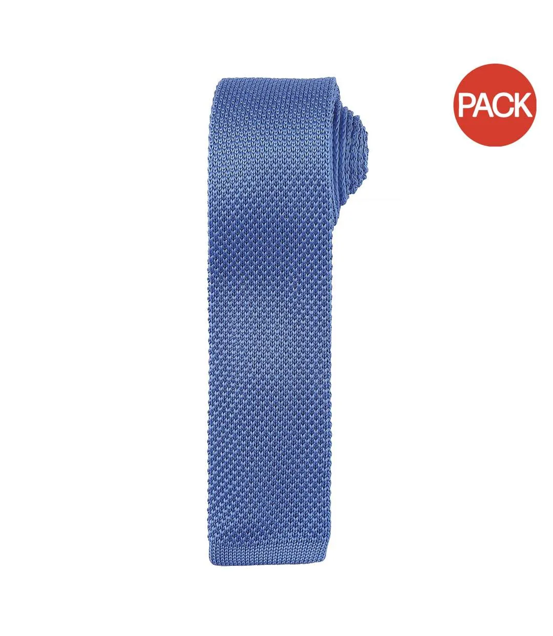 Premier Mens Slim Textured Knit Effect Tie (Pack of 2) (Mid Blue) (One Size) - UTRW6946