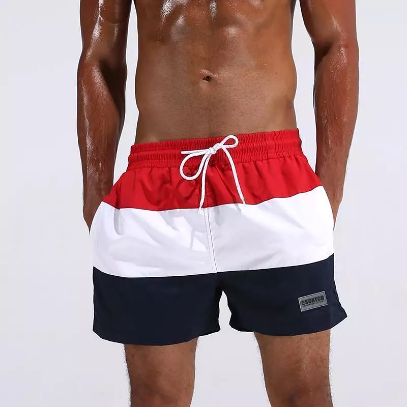 Printed Patchwork Men Beach Shorts