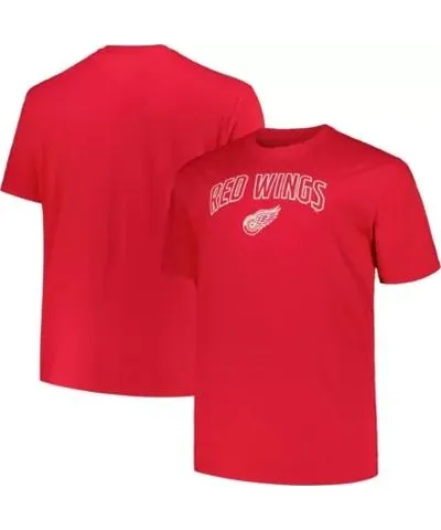 Profile Men's NHL Detroit Wings Big & Tall Arch Over Logo T-Shirt