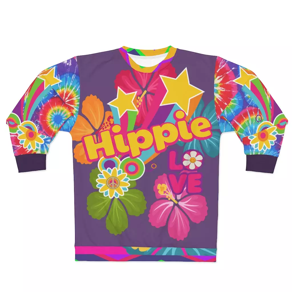 Purple Hippie Love Unisex Sweatshirt