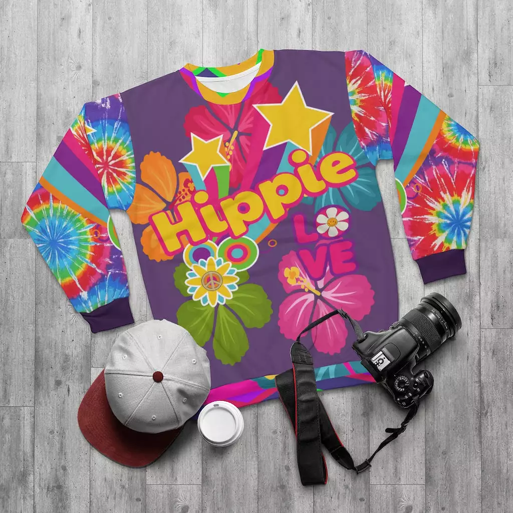 Purple Hippie Love Unisex Sweatshirt