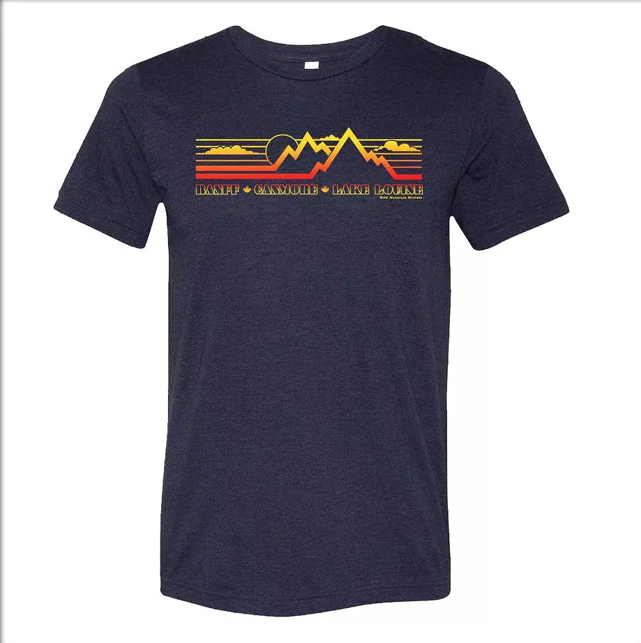 Retro Mountain Scape T Shirt Men's