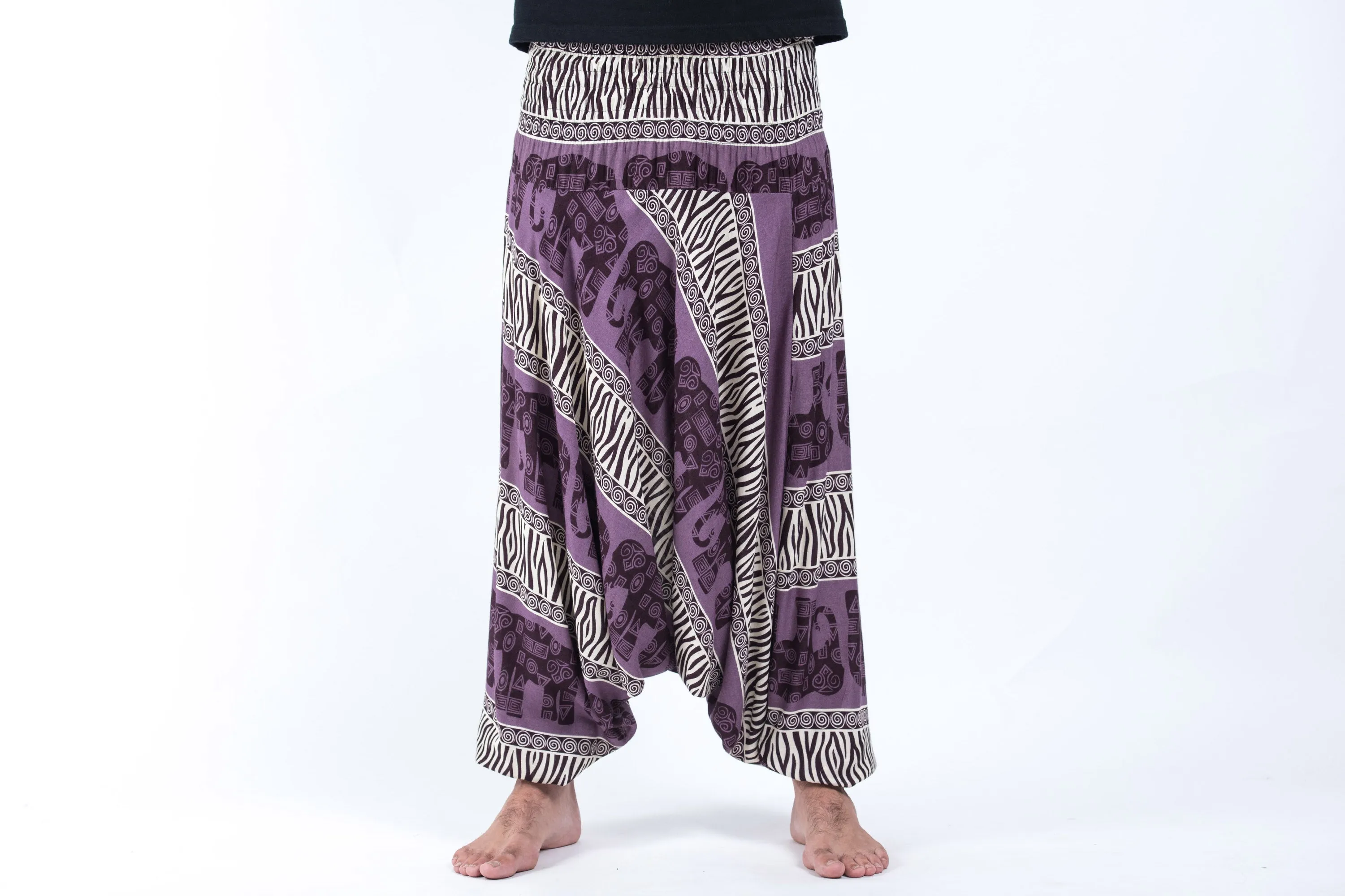 Safari Elephant Drop Crotch Men's Elephant Pants in Violet