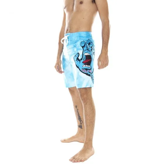 Santa Cruz Mens Hand Boardie Blue Tie Dye Swim Shorts