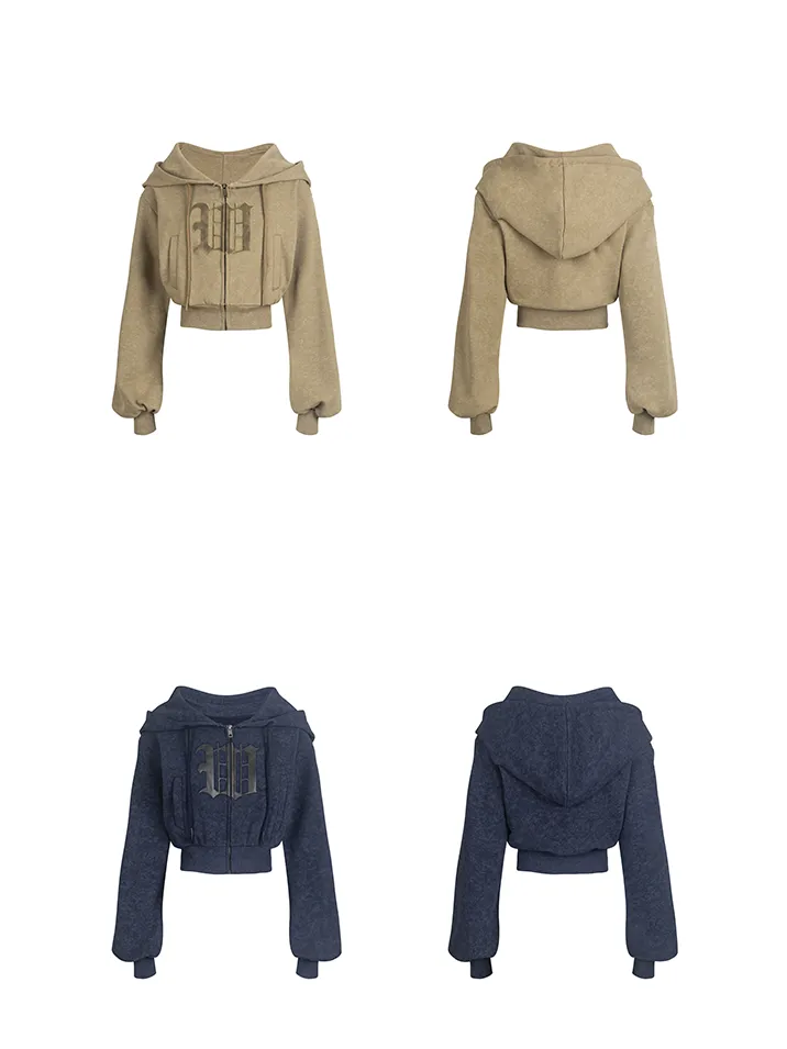 Short Hooded Sweat Jacket