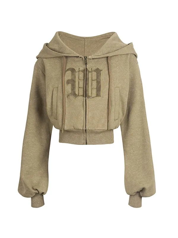 Short Hooded Sweat Jacket