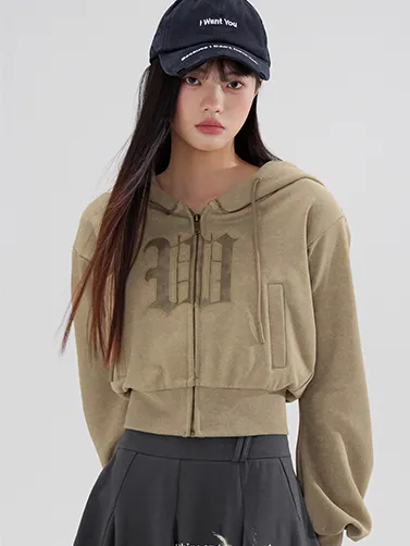 Short Hooded Sweat Jacket