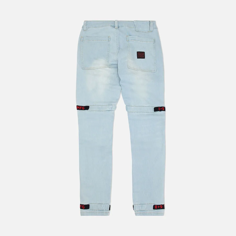 Strapped Up Slim Utility Light Washed Jeans Bred