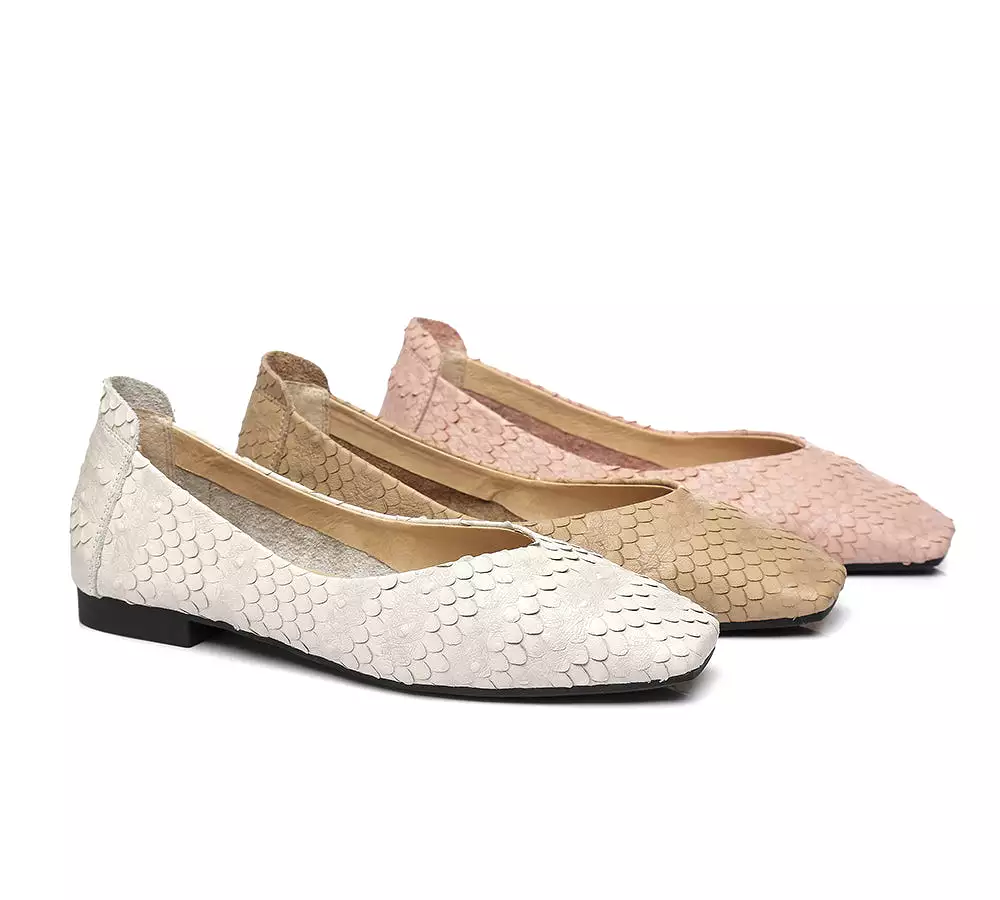 TARRAMARRA Square Toe Leather Ballet Flat Women Serena