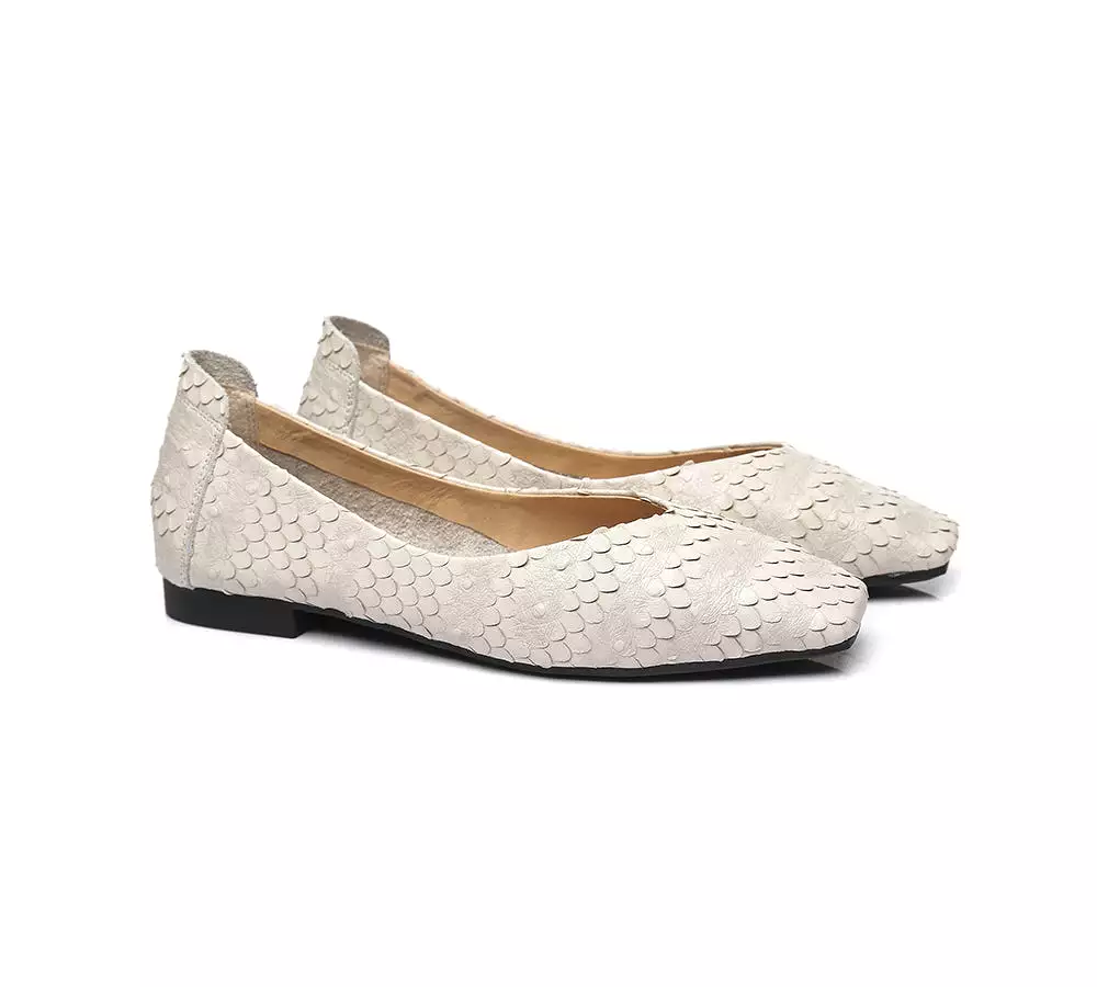 TARRAMARRA Square Toe Leather Ballet Flat Women Serena