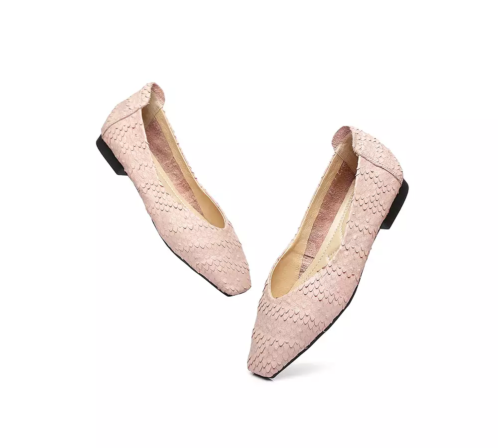 TARRAMARRA Square Toe Leather Ballet Flat Women Serena