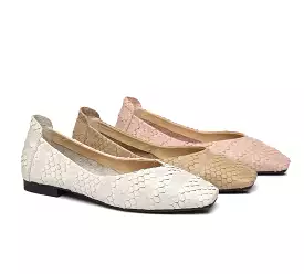 TARRAMARRA Square Toe Leather Ballet Flat Women Serena