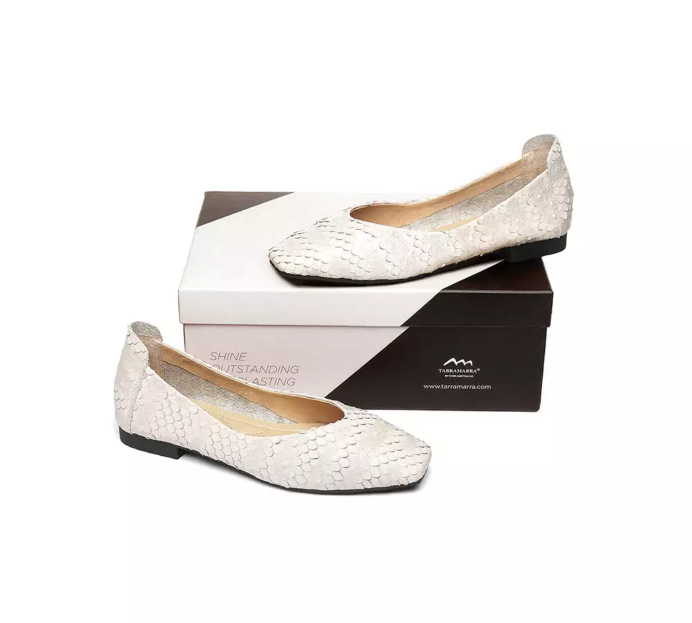 TARRAMARRA Square Toe Leather Ballet Flat Women Serena