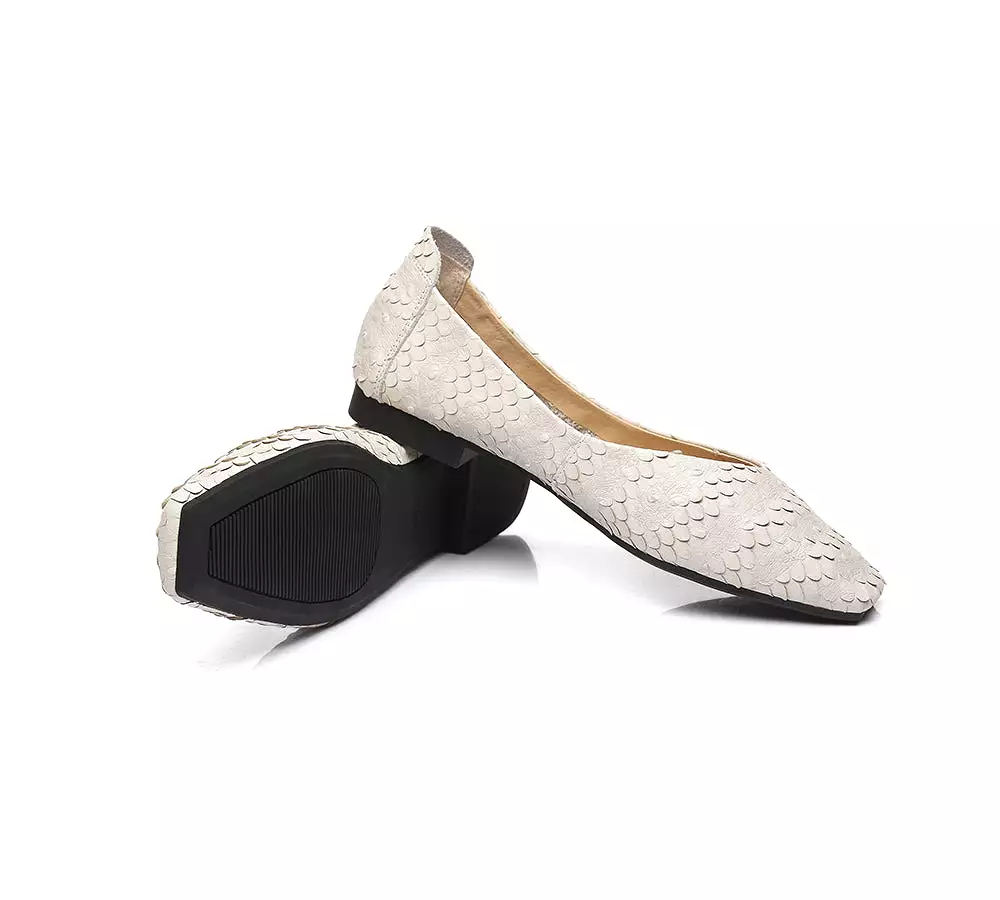 TARRAMARRA Square Toe Leather Ballet Flat Women Serena