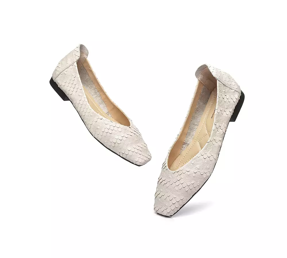 TARRAMARRA Square Toe Leather Ballet Flat Women Serena