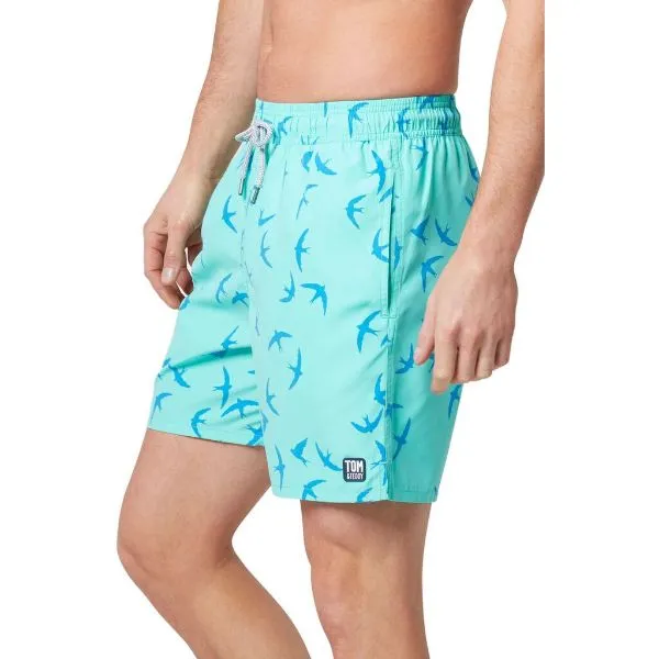 TOM & TEDDY - Men's Shorts  (Aqua Green Birds)