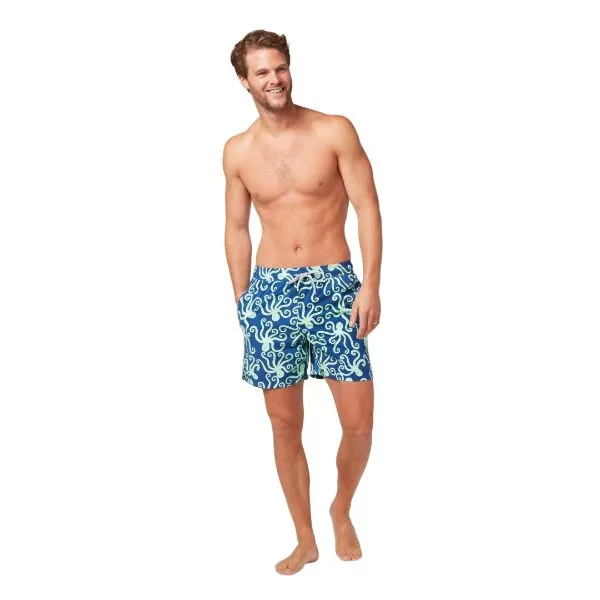 TOM & TEDDY - Men's Shorts  (Navy & Mint Octopus)