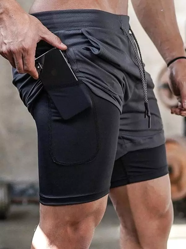 Two Piece Men Gym Shorts