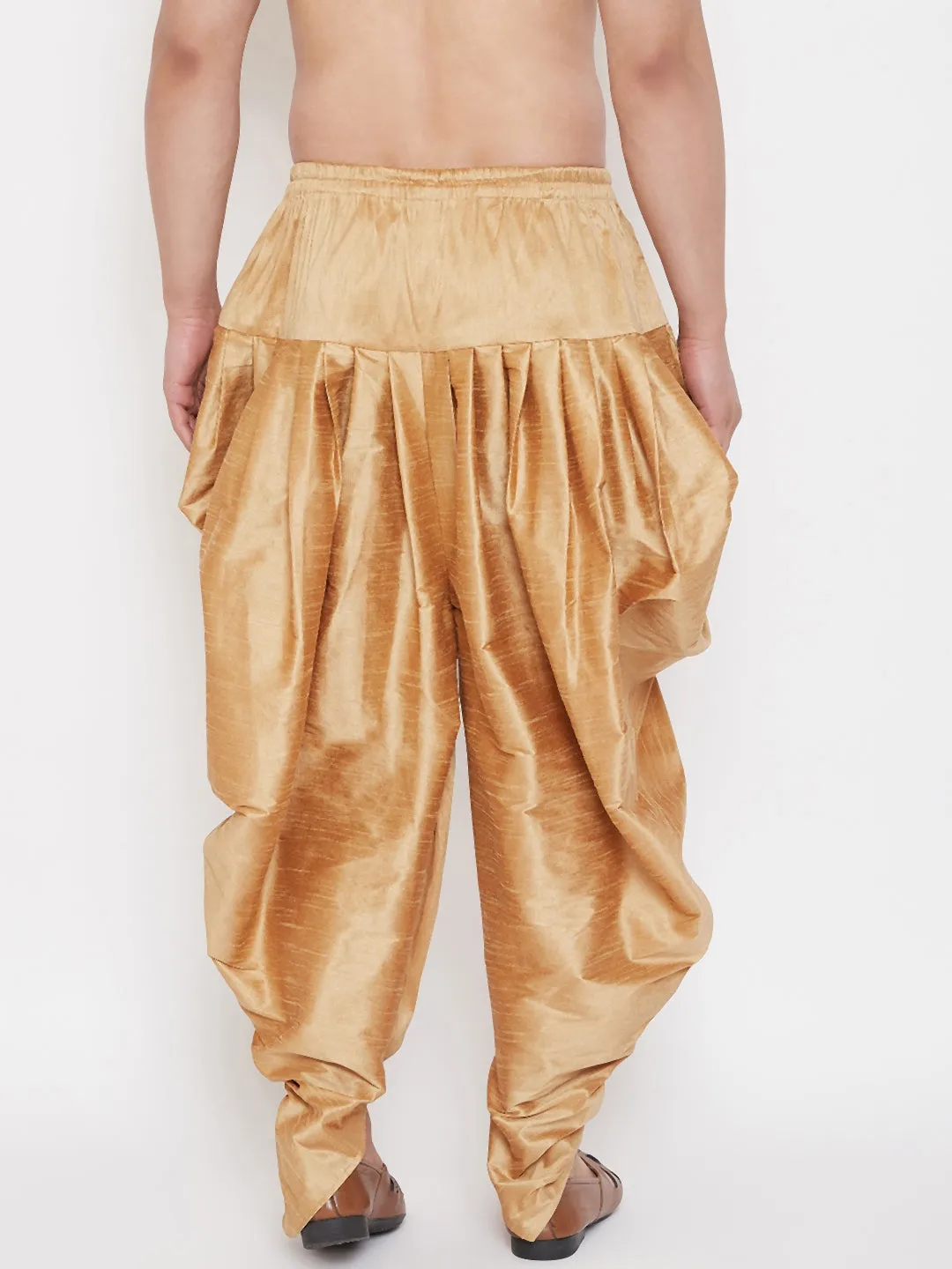 VM BY Vastramay Men's Rose Gold Dhoti Pants