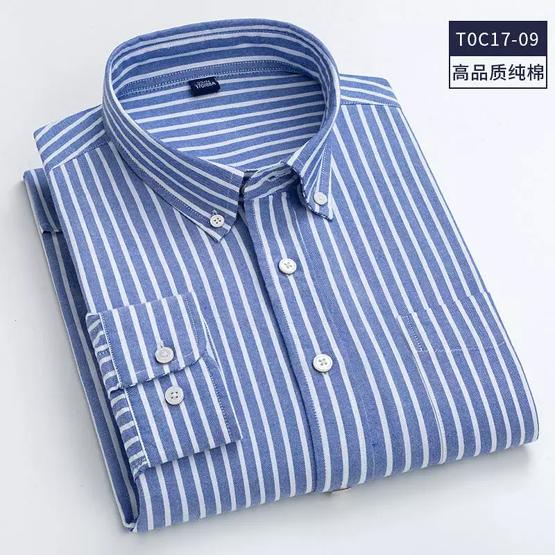 Washed cotton Oxford shirt men's casual shirt